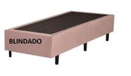 Base Box Solteiro Blindado Veludo Rose Base Box Solteiro Blindado Veludo Rose