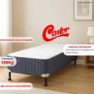Base Box Solteiro Castor Silver Star 88x188x40cm Cinza Suede Reforçada Madeira Tratada