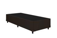 Base Box Solteiro material sintético Marrom 88x188 Blindado