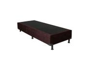 Base Box Solteiro Suede Marrom - 38x88x188
