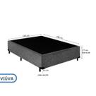 Base Box Viúva Casal 128x188x40 Reforçada Blindada em Tecido Suede Medida Compacta Ideal para Quartos Pequenos