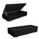 Base Cama Baú Solteiro Suede (88x188) REFORÇADA - Preto Base Cama Baú Solteiro Suede (88x188) REFORÇADA - Preto