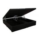 Base Cama Box Baú Bipartido Queen Size Material Sintético Preto 43x158x198 Base Cama Box Baú Bipartido Queen Size Material Sintético Preto 43x158x198