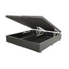 Base Cama Box Baú Blindado Bipartido Casal material sintético Cinza 43x138x188