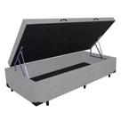 Base Cama Box Baú Blindado Solteiro material sintético Cinza 43x88x188