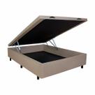 Base Cama Box Bau Casal Bege Sintetico Premium 47x138x188 - Santo Box FR