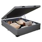Base Cama Box Bau Casal Cinza Sintetico Premium 47x138x188 - Santo Box FR
