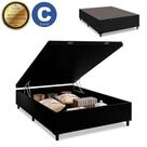 Base Cama Box Bau Casal Lobbox 1,38 X 1,88 X 0,39 Suede Preto