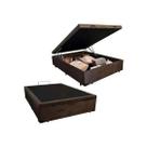 Base Cama Box Bau Casal Marrom Suede Premium 47x138x188 - Santo Box FR