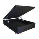 Base Cama Box Baú Casal Suede Preto 43x138x188 Base Cama Box Baú Casal Suede Preto 43x138x188