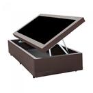Base Cama Box Bau Solteiro Marrom Sintetico Premium 47x88x188 - Santo Box FR