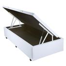 Base Cama Box Baú Solteiro Material Sintético Branco 43x88x188