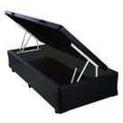 Base Cama Box Baú Solteiro Material Sintético Preto 43x88x188 Base Cama Box Baú Solteiro Material Sintético Preto 43x88x188