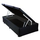 Base Cama Box Baú Solteiro material sintético Preto 43x88x188