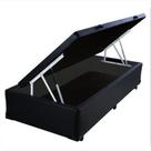 Base Cama Box Baú Solteiro Sintético Preto Serra Negra 42x88x188