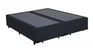 Base Cama Box Bipartido Casal Material Sintético Preto 40x138x188
