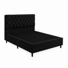 Base Cama Box Casal + Cabeceira Preto 138x188cm Base Cama Box Casal + Cabeceira Preto 138x188cm