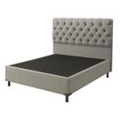 Base Cama Box Casal Com Cabeceira Cinza 138x188cm Base Cama Box Casal Com Cabeceira Cinza 138x188cm