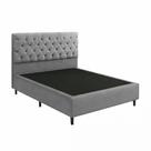 Base Cama Box Casal Com Cabeceira Cinza 138x188cm