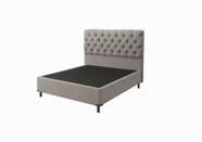 Base Cama Box Casal Com Cabeceira Cinza 138x188cm