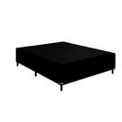 Base Cama Box Casal Suede 138x188 Preto Base Cama Box Casal Suede 138x188 Preto
