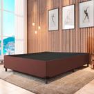 Base Cama Box Casal Suede Marrom 138x188