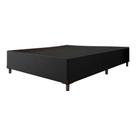 Base Cama Box Casal Tecido Sintético Preto 138x188x35