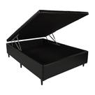Base Cama Box Com Bau Casal Material Sintético Preto 43x138x188