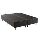 Base Cama Box com Baú Queen Lotus em Madeira com Abertura Frontal Titânio Kappesberg