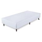 Base Cama Box material sintético Solteiro Orthocrin Eco Branco Pés de Madeira 88x188x24 Alto Suporte