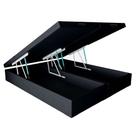 Base Cama Box Queen Baú 45x158x198 Couro Preto