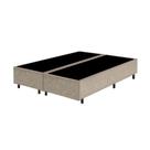 Base Cama Box Queen Bipartido Bege Suede 40x158x198 - Santo Box FR
