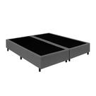 Base Cama Box Queen Bipartido Cinza Suede 40x158x198 - Santo Box FR Base Cama Box Queen Bipartido Cinza Suede 40x158x198 - Santo Box FR