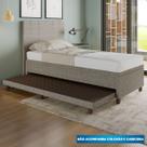 Base Cama Box Solteirão com Cama Auxiliar Linho - SkyBox