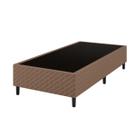 Base Cama Box Solteiro 88x188x38 Clio Marrom Umaflex Estrutura Reforçada Alta Durabilidade