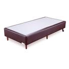 Base Cama Box Solteiro material sintético Marrom Orthocrin Eco Pés de Madeira 88x188x24 Alto Suporte