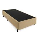 Base Cama Box Solteiro Suede Bege 78x188X42 Base Cama Box Solteiro Suede Bege 78x188X42