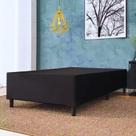 Base Cama Box Solteiro Suede Preta 88x188x40 Antiderrapante
