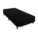 Base Cama Box Solteiro Suede Preto 88X188cm