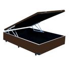 Base Cama Viúva Baú em material sintético 41x188x128 Blindado Cor Marrom