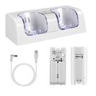 Base Carregadora OSTENT para Wii Remote + 2 Baterias Recarregáveis Brancas