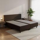 Base Casal King Gazin Sommier largura de 193 cm e altura de 39 cm em tecido suede Marrom