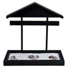 Base Cenário Jardim Zen Altar Painel Telhado Madeira Preto