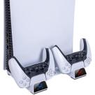 Base cooler para ps5 com suporte e base de carregamento para 2 controles