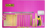 Base Corte A1 90x60 Régua Estilete Gabaritos Cartonagem Rosa