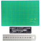 Base Corte A3 + Estilete Bisturi 6 Lâminas + Régua 30cm