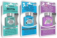 Base de biotina Nail-Aid e acabamento Xpress Dry, 3 unidades