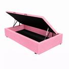 Base De Cama Box Baú Helena Solteiro 88 x 188 cm Suede Rosa Do Lar Móveis e Decoração
