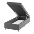 Base de Cama Box Solteiro Sonata com Baú Veludo Cinza - Vian