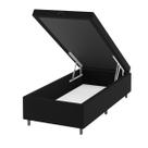 Base de Cama Box Solteiro Sonata com Baú Veludo Preto - Vian